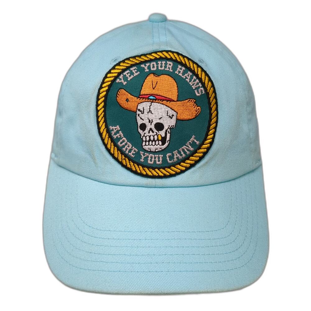 Gelante Baseball Cap Blue One Size Yee Your Haws Skull Cowboy Hat Slideback Rope